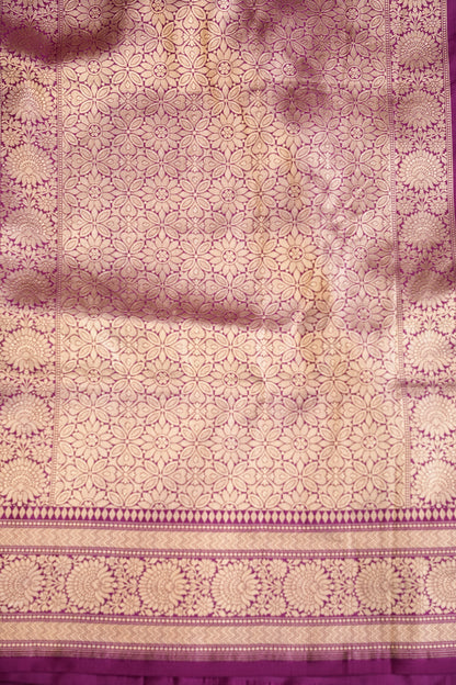Pure Handloom Silk Katan Banaras Saree-Magenta|Silk Mark Certified