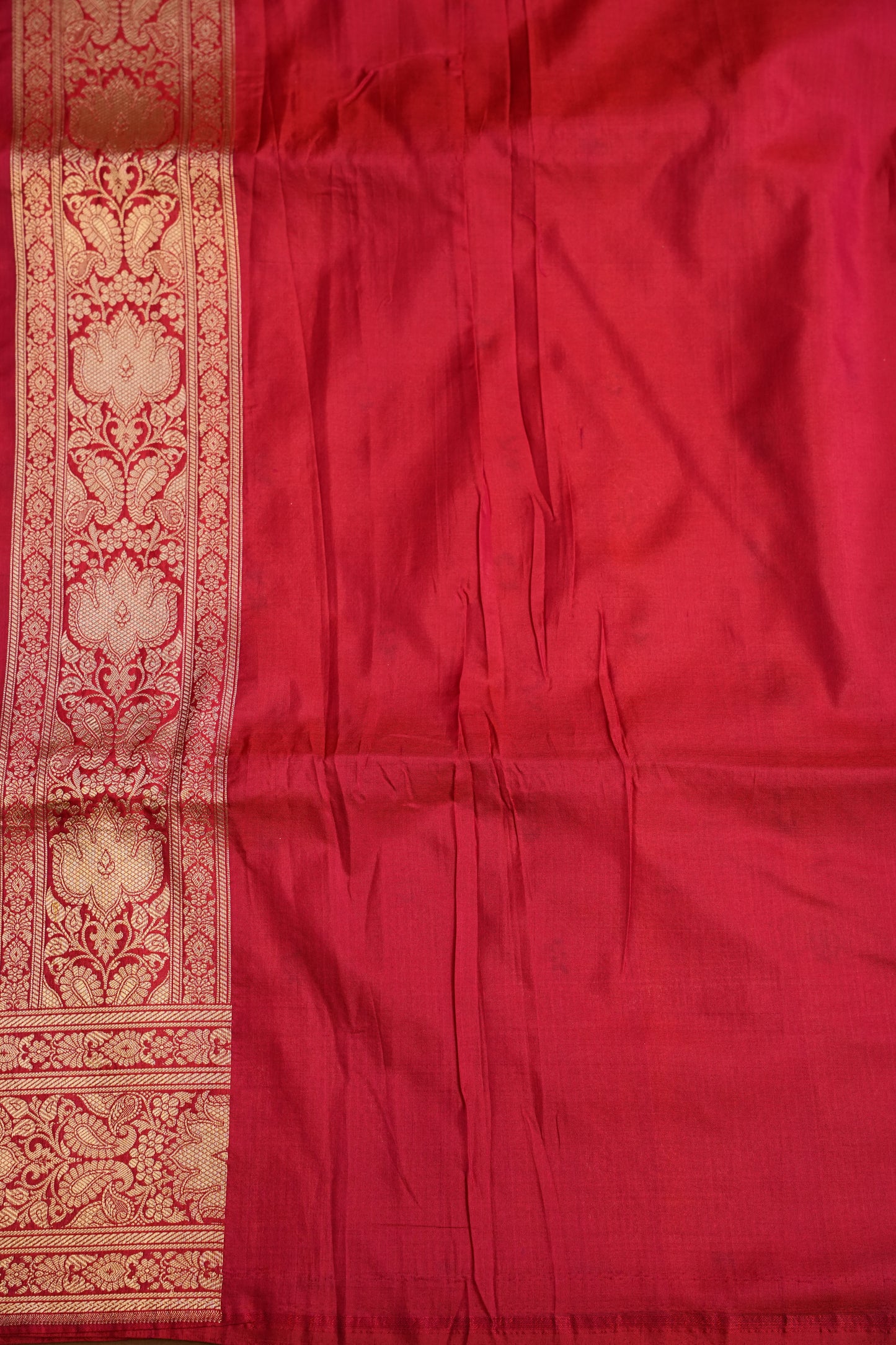 Pure Handloom Silk Katan Banaras Saree-Red|Silk Mark Certified