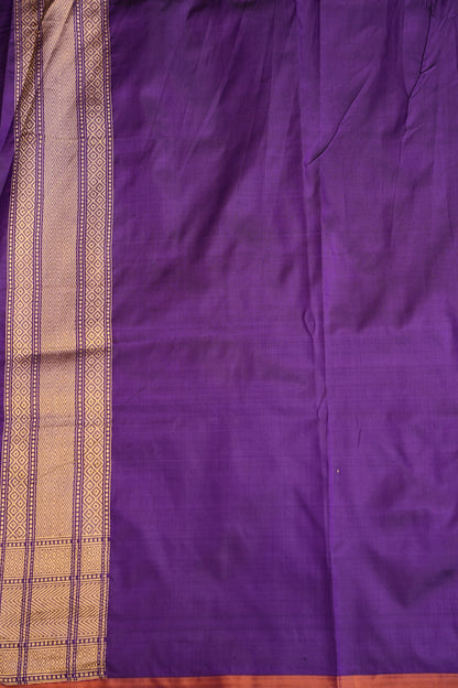 Pure Handloom Silk Katan Banaras Saree-Royal Purple|Silk Mark Certified