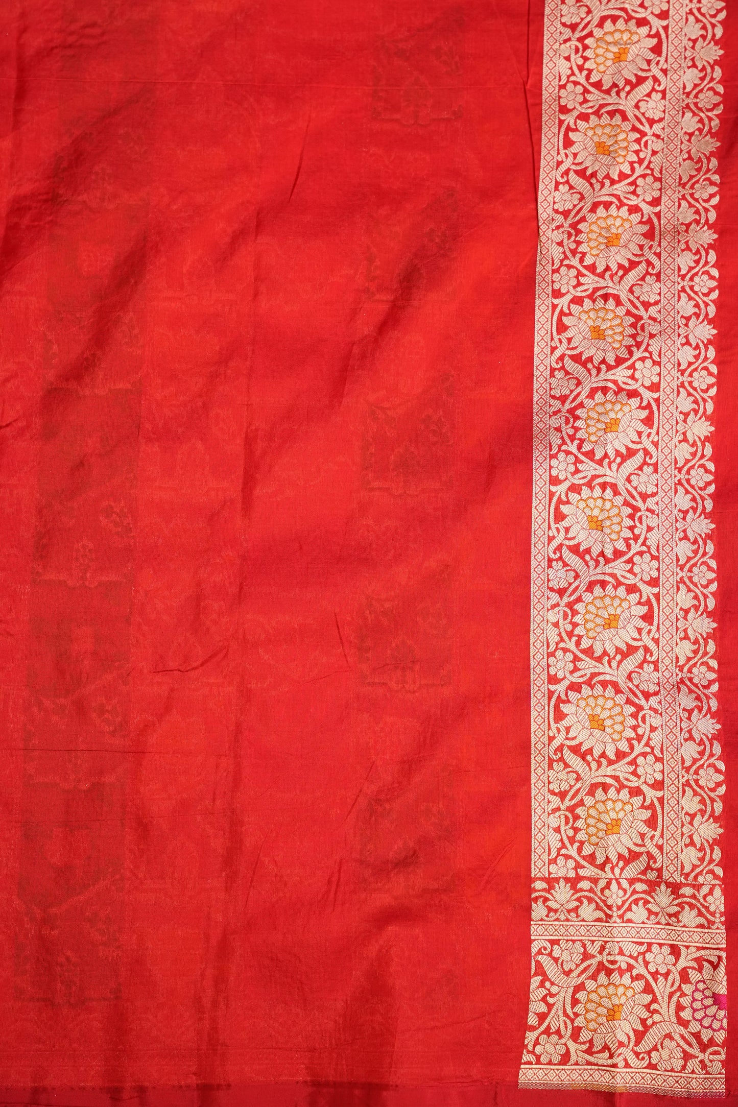 Rangkat Pure Silk Katan Banaras Saree-Red|Silk Mark Certified