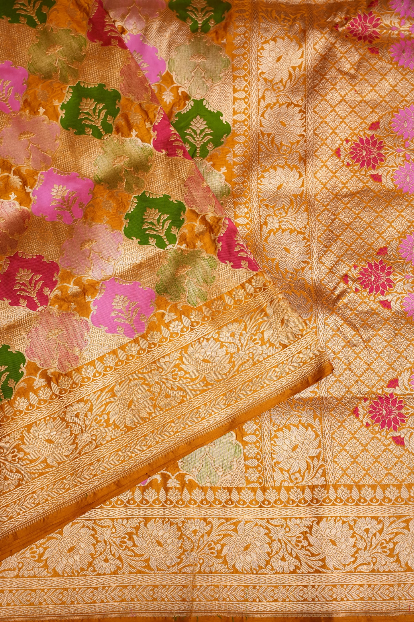 Rangkat Pure Silk Katan Banaras Saree-Yellow|Silk Mark Certified