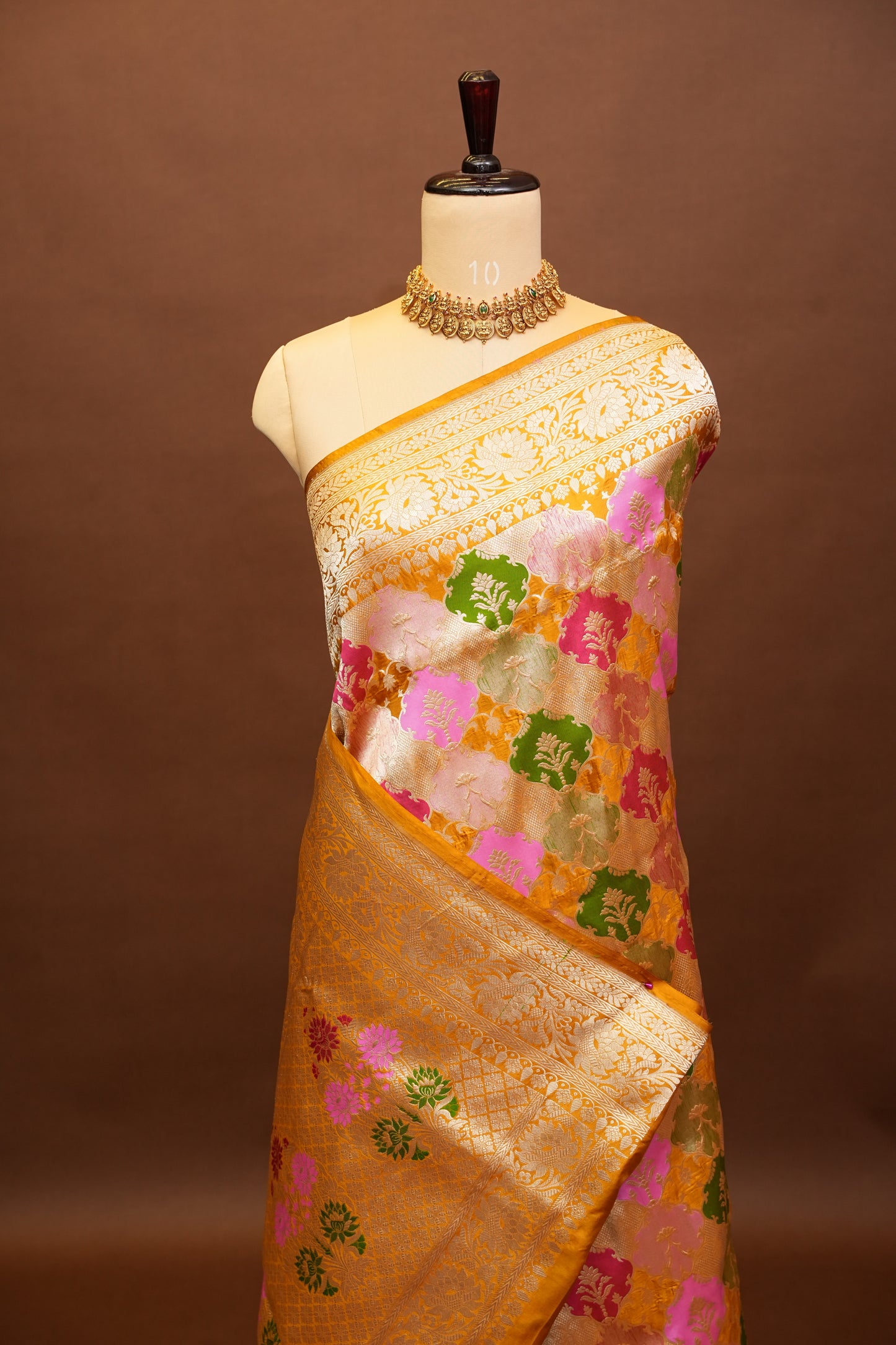 Rangkat Pure Silk Katan Banaras Saree-Yellow|Silk Mark Certified