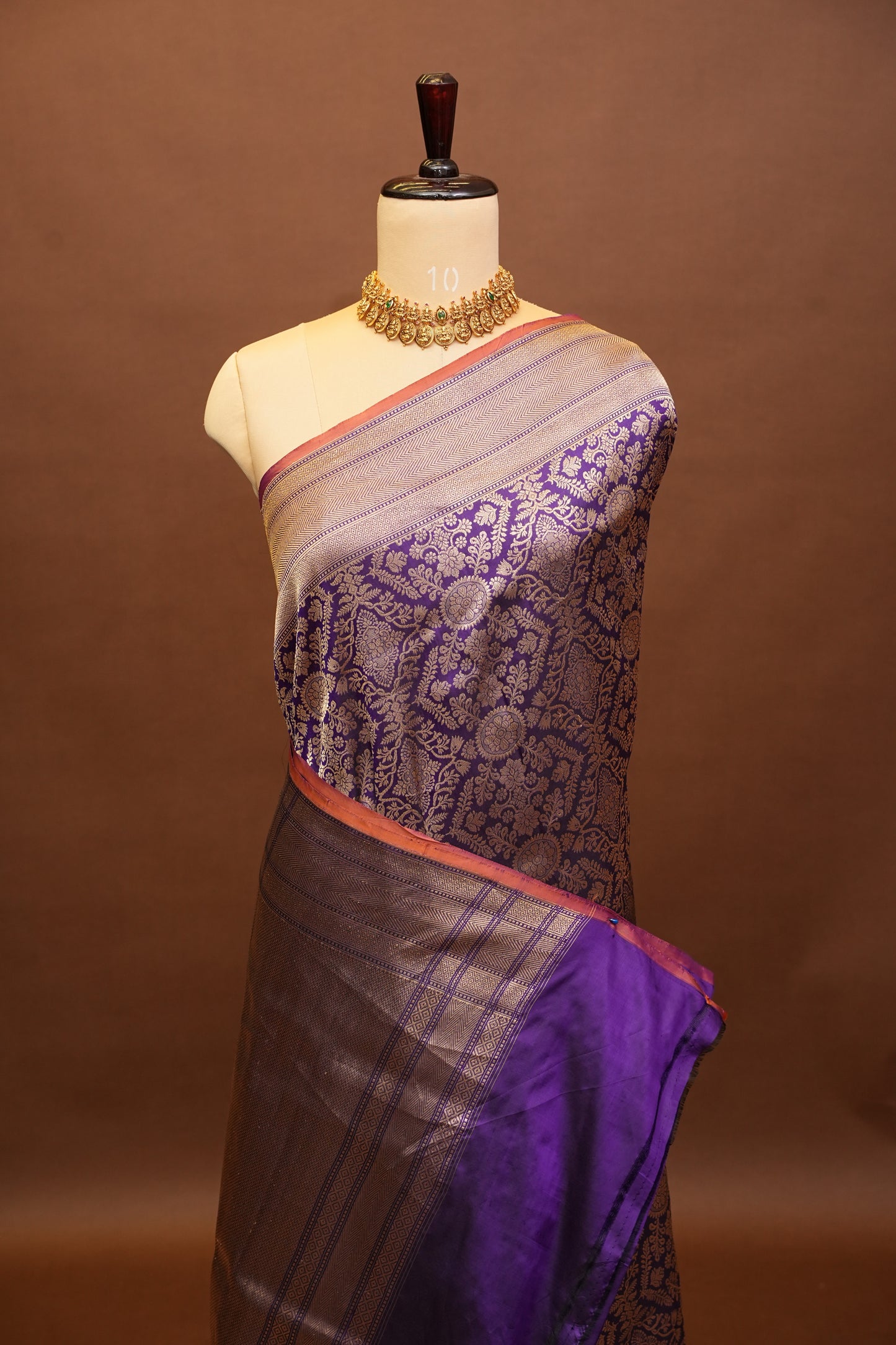Pure Handloom Silk Katan Banaras Saree-Royal Purple|Silk Mark Certified
