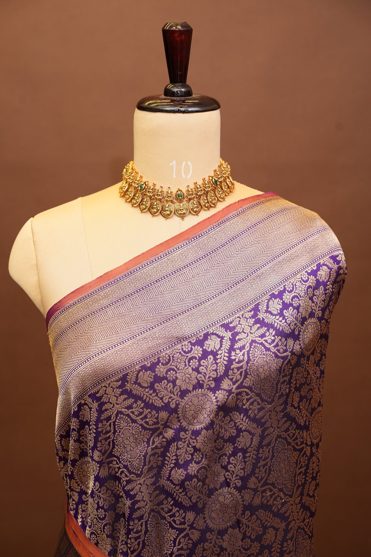 Pure Handloom Silk Katan Banaras Saree-Royal Purple|Silk Mark Certified