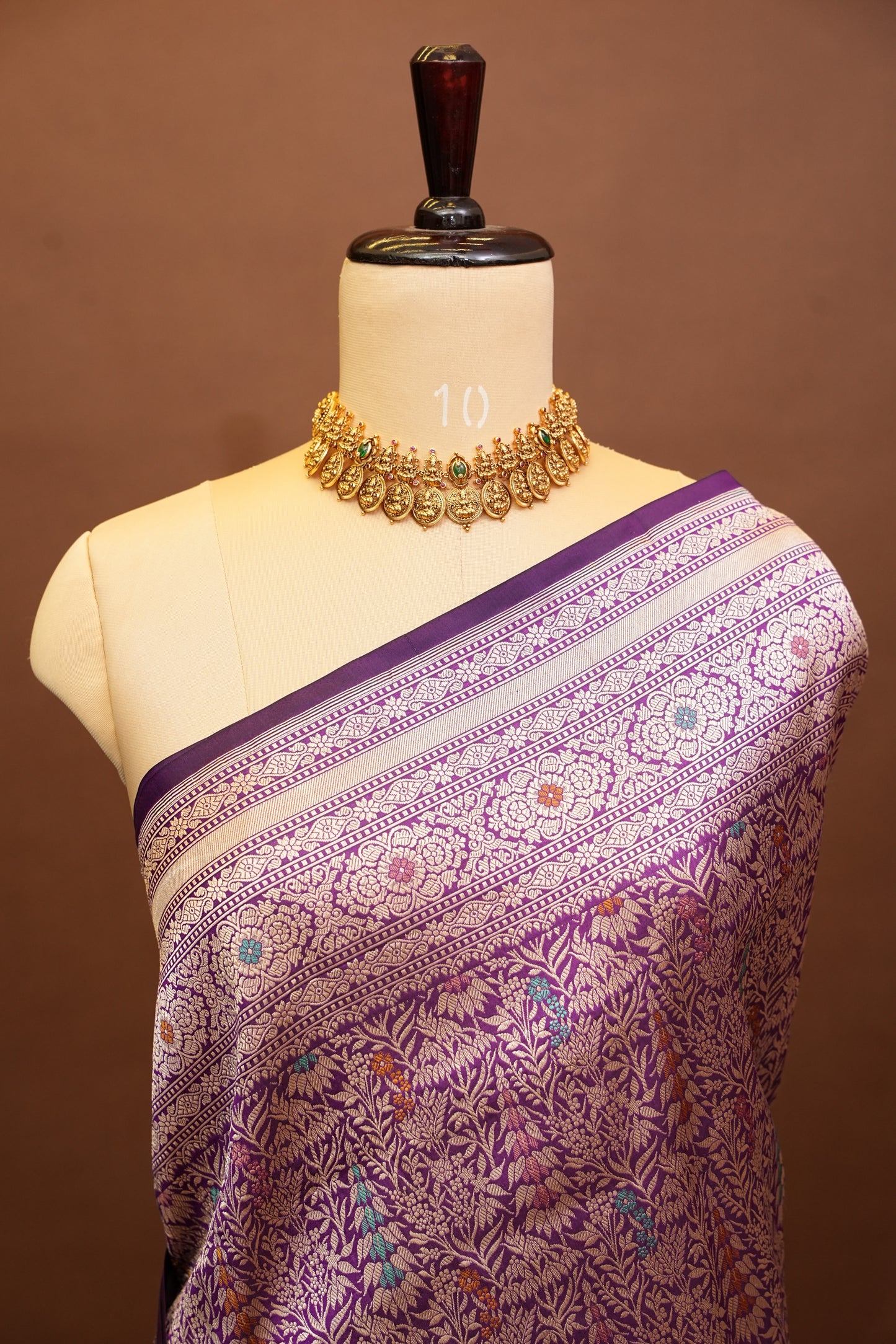Pure Handloom Silk Katan Banaras Saree-Deep Purple|Silk Mark Certified