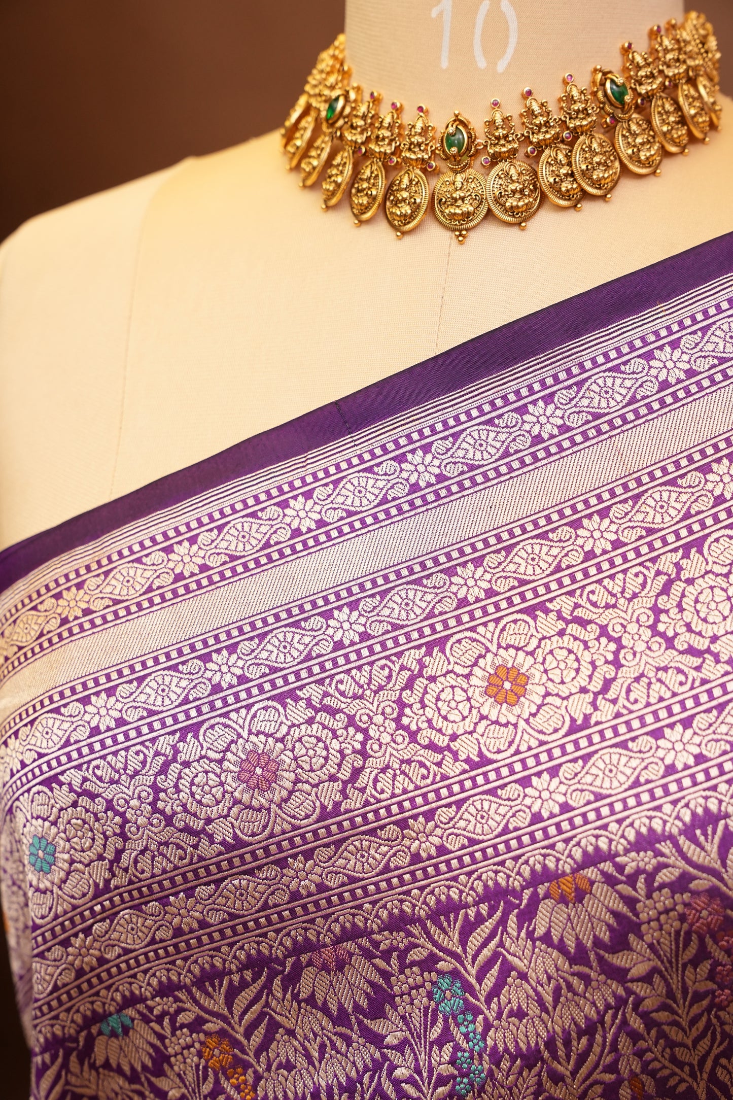Pure Handloom Silk Katan Banaras Saree-Deep Purple|Silk Mark Certified