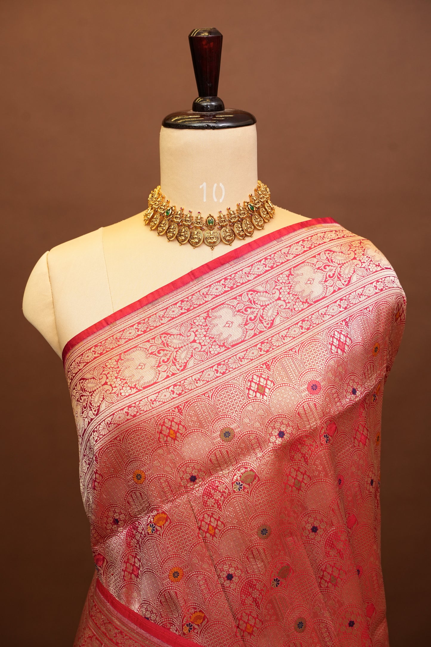 Pure Handloom Silk Katan Banaras Saree-Red|Silk Mark Certified