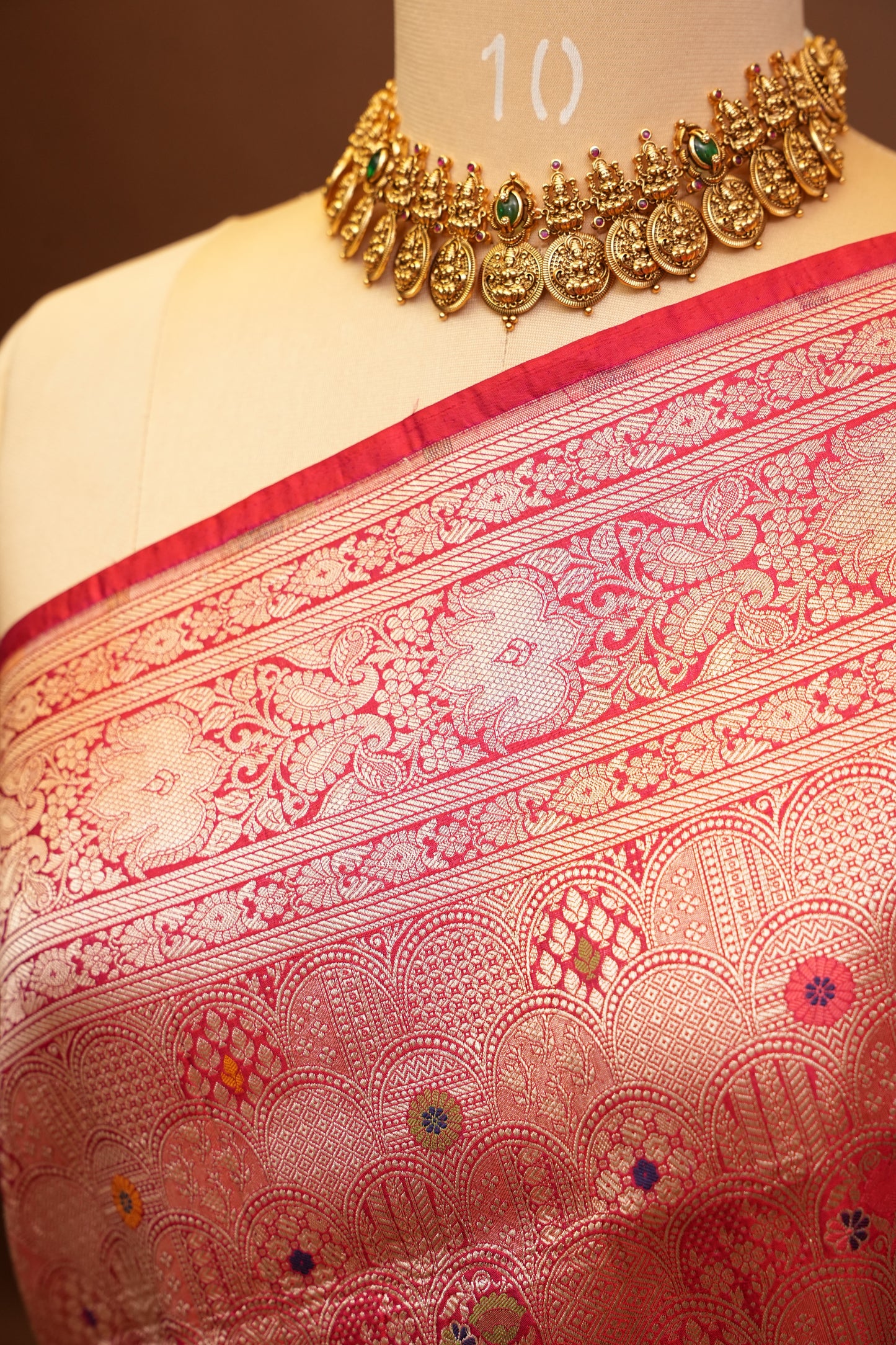 Pure Handloom Silk Katan Banaras Saree-Red|Silk Mark Certified