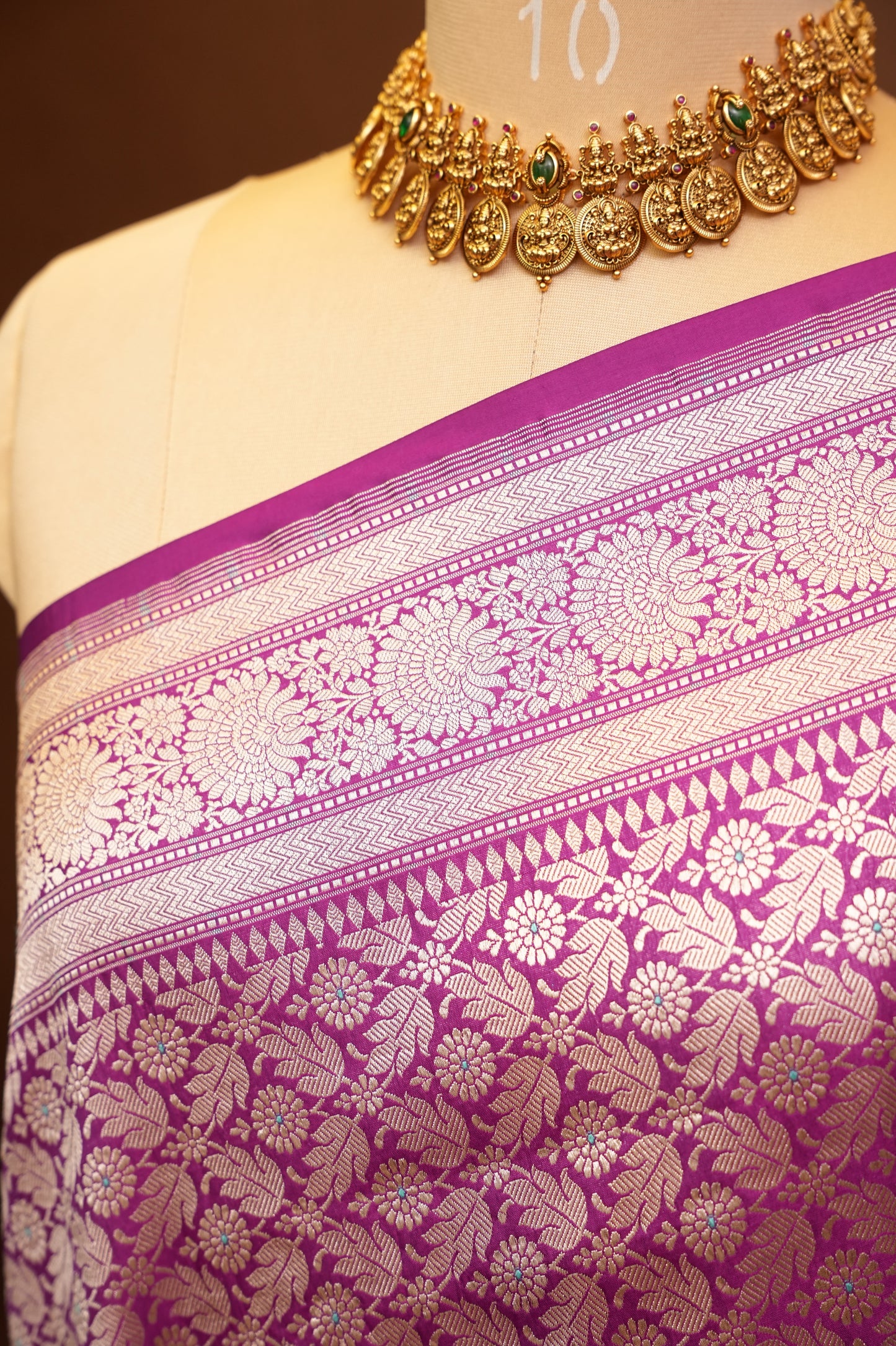 Pure Handloom Silk Katan Banaras Saree-Magenta|Silk Mark Certified