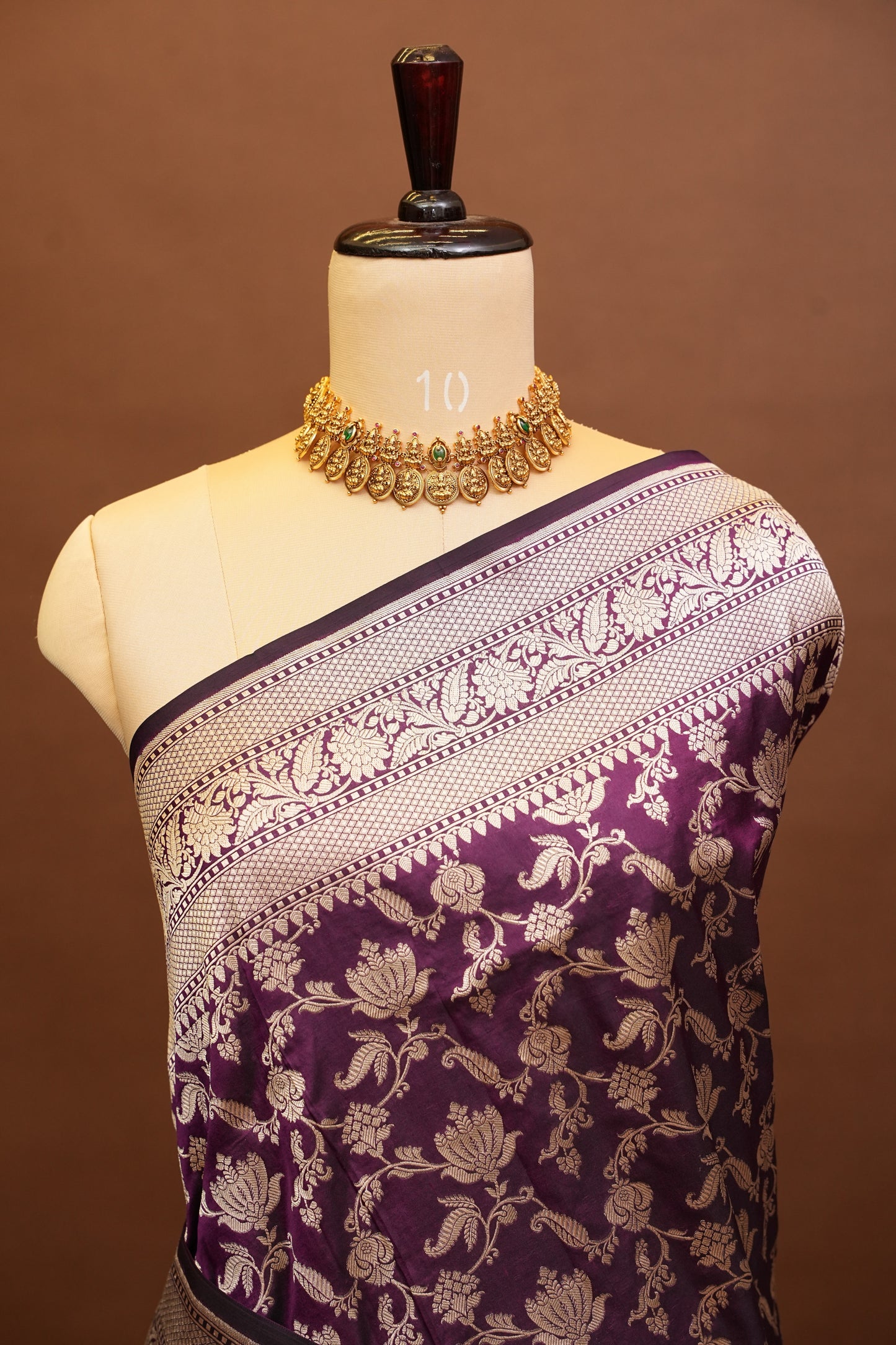 Pure Handloom Silk Katan Banaras Saree-Wine|Silk Mark Certified