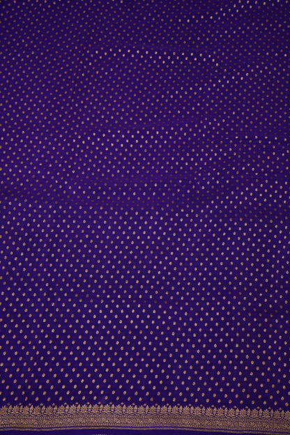 Pure Banarasi Georgette Saree – Royal Purple with Floral Jaal Pallu