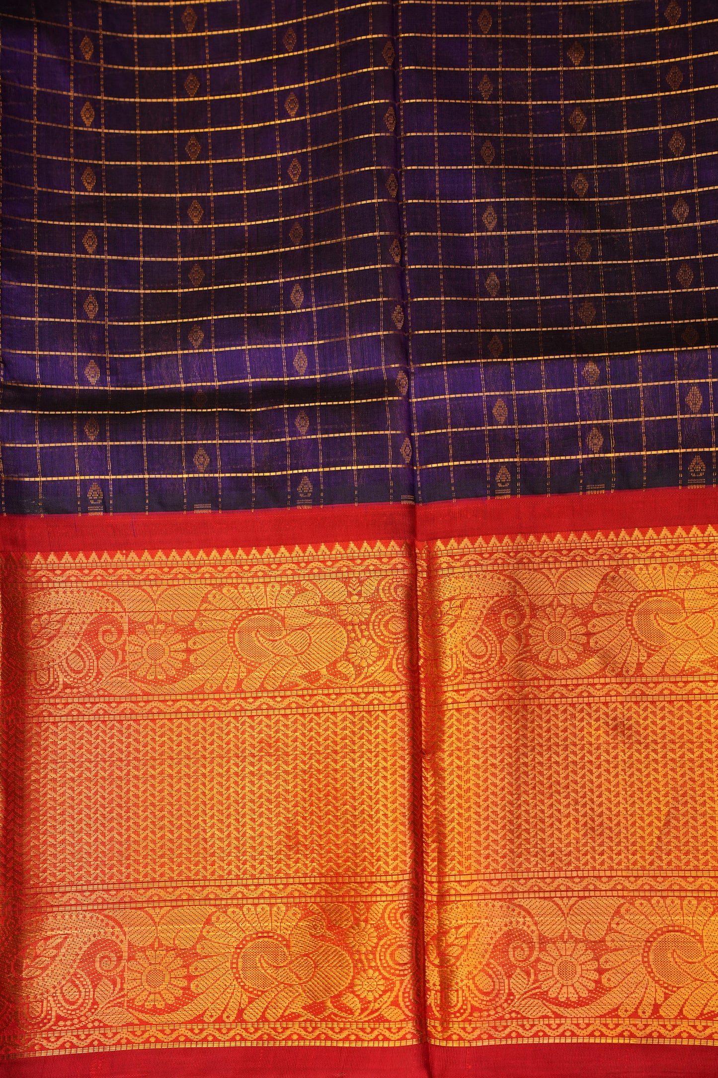 Pure Kuppadam Saree - Deep Purple