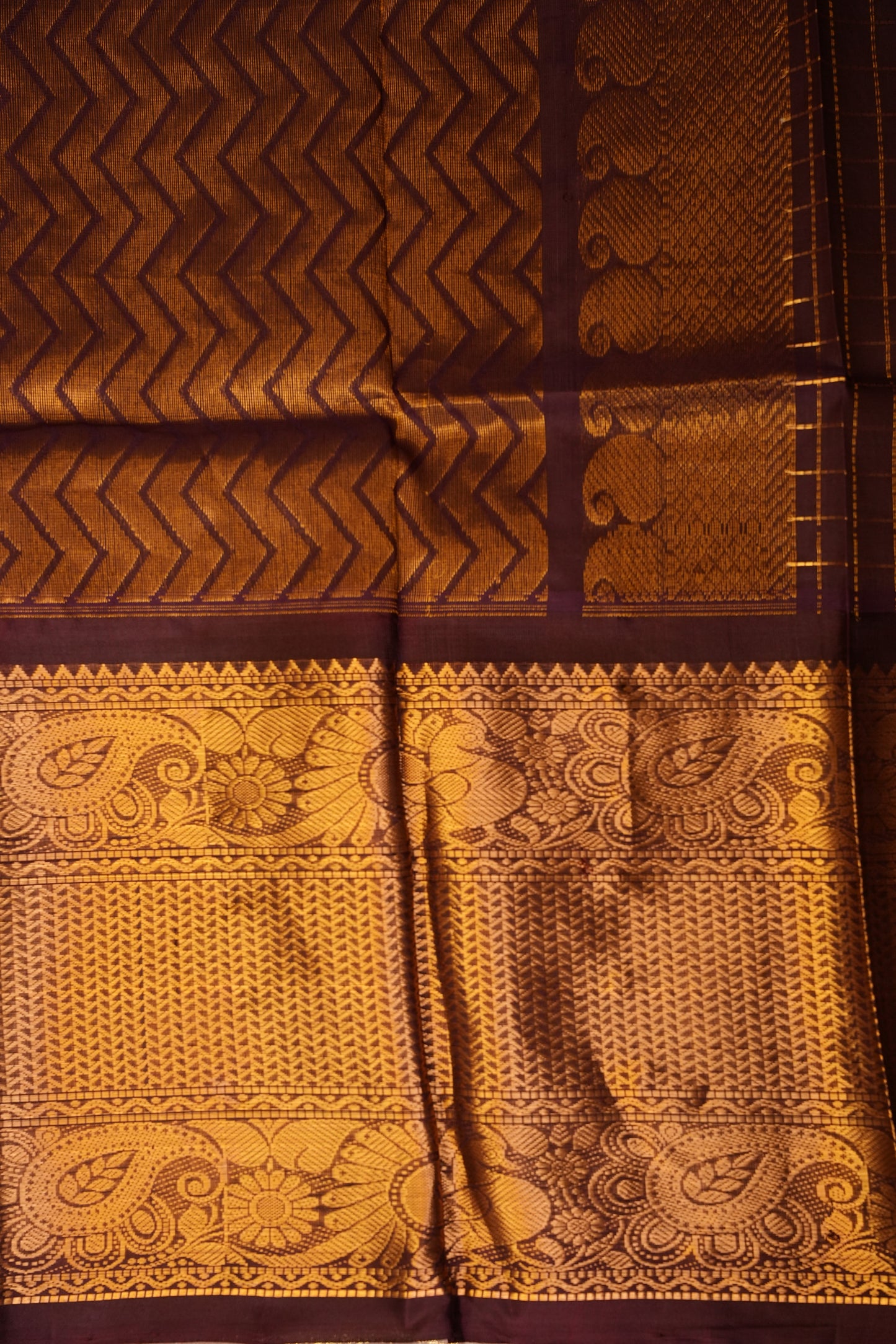 Pure Kuppadam Saree - Steel Blue & Pink