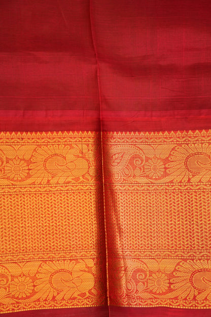 Pure Kuppadam Saree - Royal Blue & Red