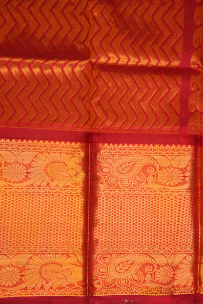 Pure Kuppadam Saree - Royal Blue & Red
