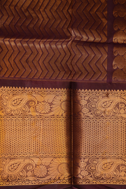 Pure Kuppadam Saree - Pistachio Green & Coffee