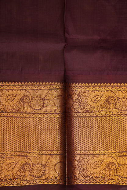 Pure Kuppadam Saree - Pistachio Green & Coffee
