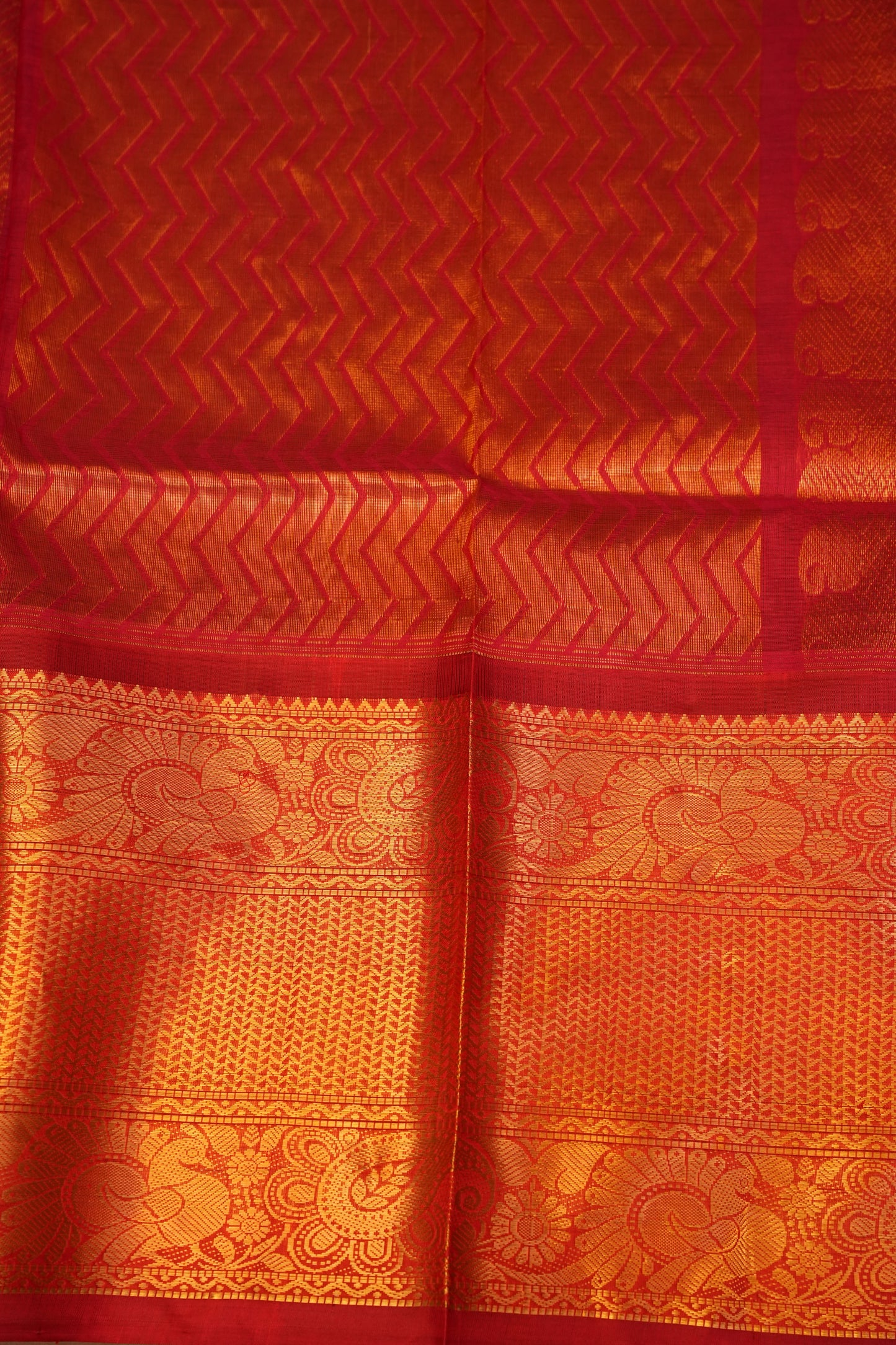 Pure Kuppadam Saree - Royal Blue and Red