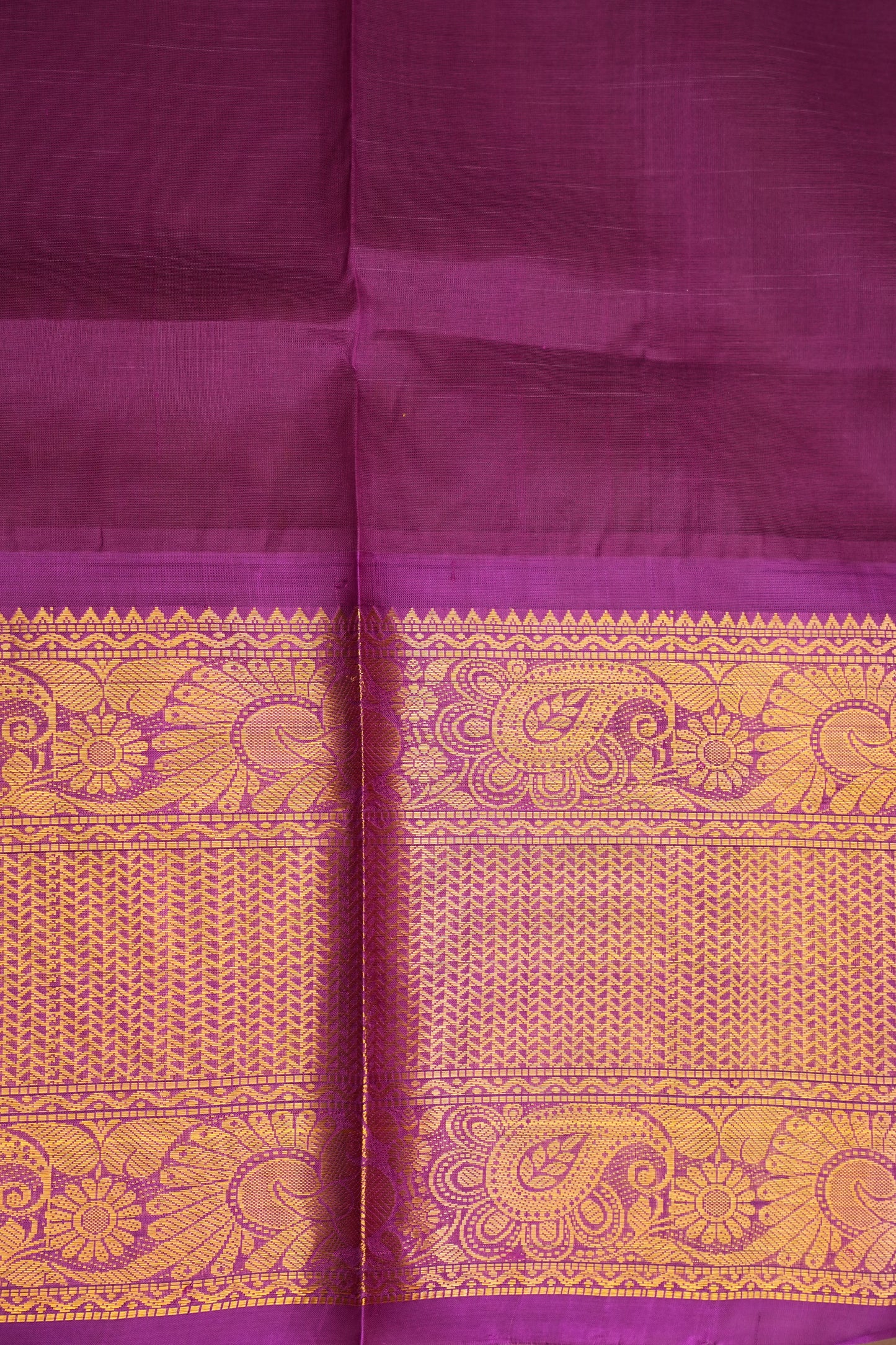Pure Kuppadam Saree - Light Orange with Purple