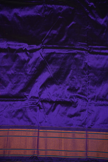 Semi Silk 9-Yard Saree with Meenakari Paithani Pallu & Gatti Border – Royal Purple