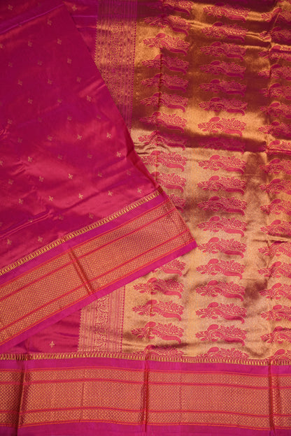 Semi Silk 9-Yard Saree with Paithani Pallu & Gatti Border – Pink