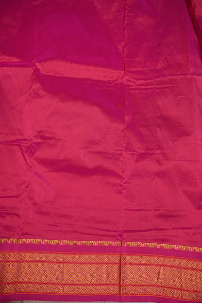 Semi Silk 9-Yard Saree with Paithani Pallu & Gatti Border – Pink