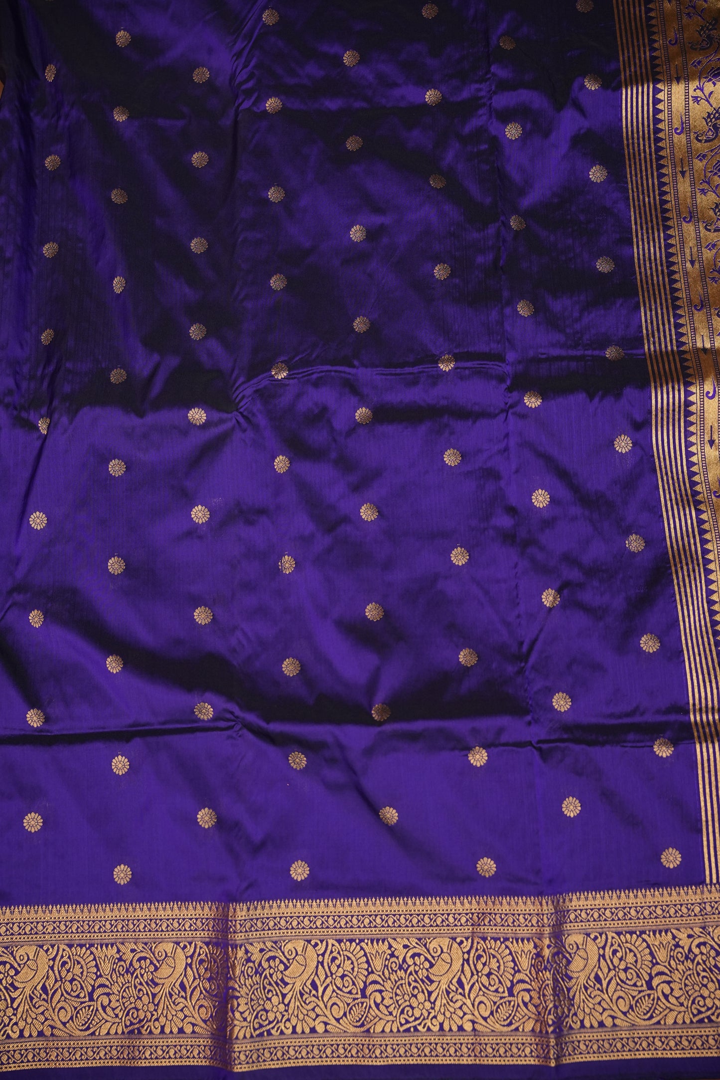 Semi Silk 9-Yard Saree with Paithani Pallu & Gatti Border – Purple