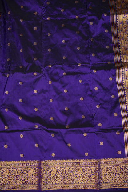 Semi Silk 9-Yard Saree with Paithani Pallu & Gatti Border – Purple