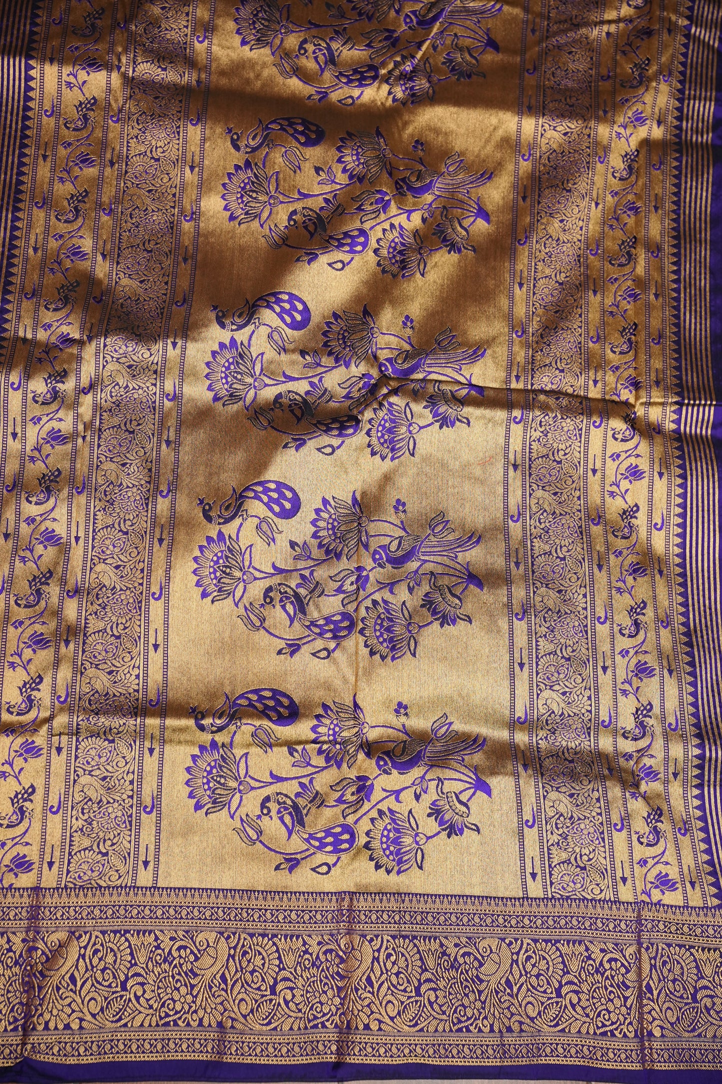 Semi Silk 9-Yard Saree with Paithani Pallu & Gatti Border – Purple