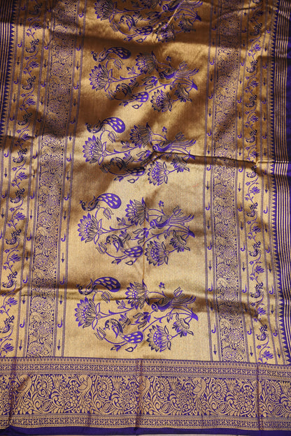 Semi Silk 9-Yard Saree with Paithani Pallu & Gatti Border – Purple