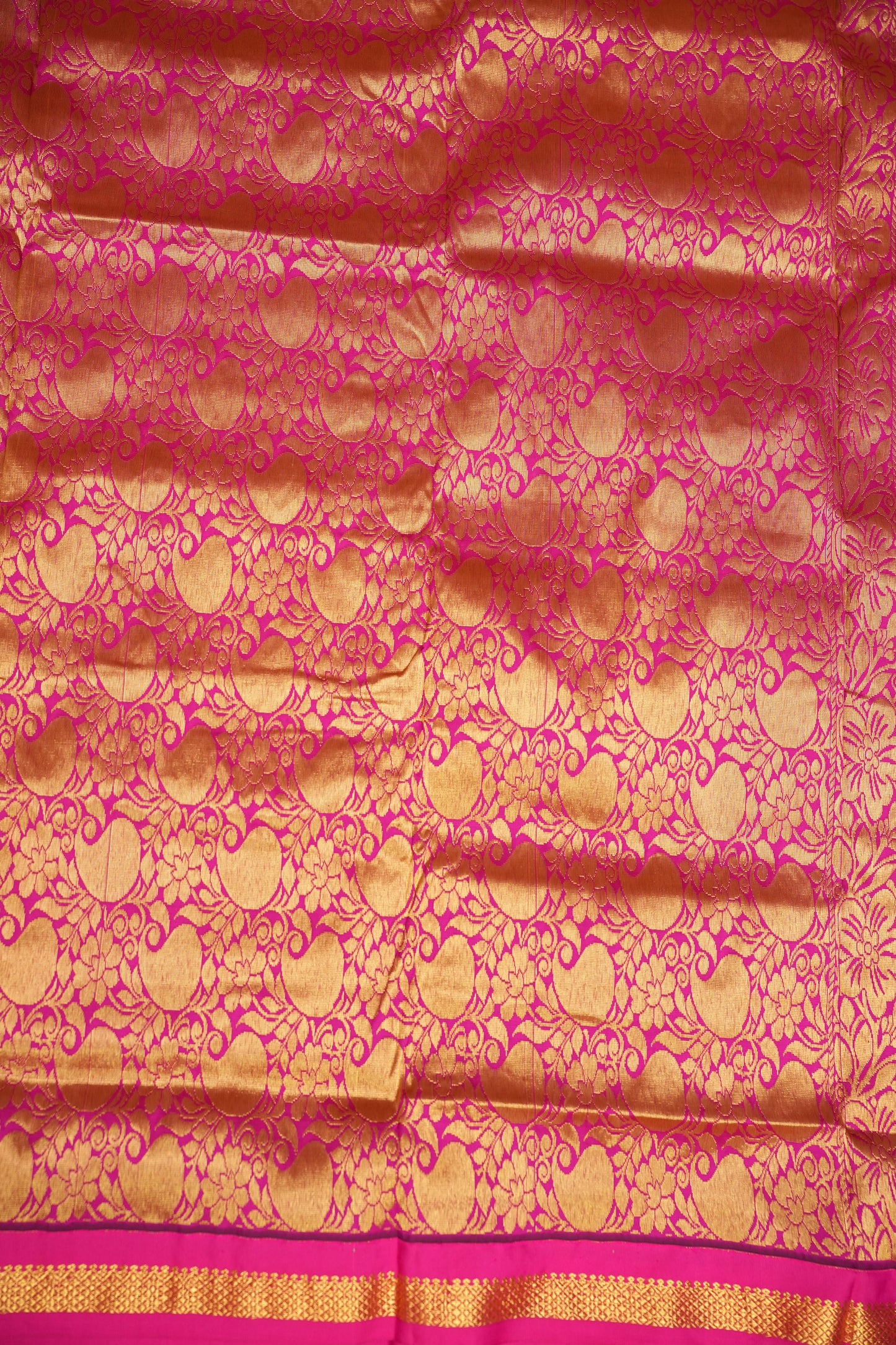 Semi Silk 9-Yard Saree with Paithani Pallu & Gatti Border – Olive Green & Pink