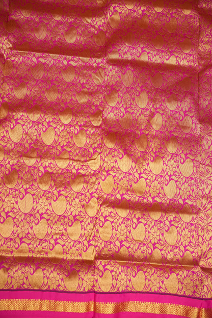 Semi Silk 9-Yard Saree with Paithani Pallu & Gatti Border – Olive Green & Pink
