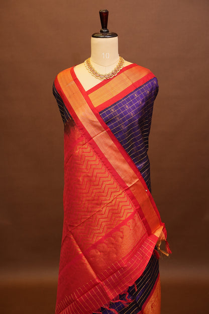 Pure Kuppadam Saree - Deep Purple