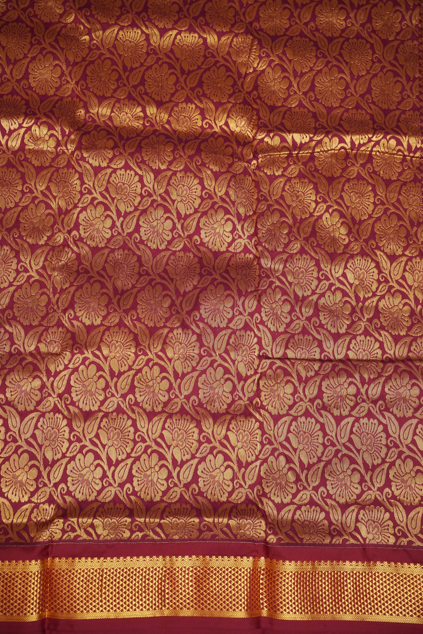 Semi Silk 9-Yard Saree with Paithani Pallu & Gatti Border – Rama Blue & Maroon