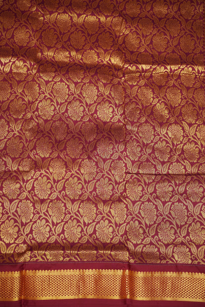 Semi Silk 9-Yard Saree with Paithani Pallu & Gatti Border – Rama Blue & Maroon