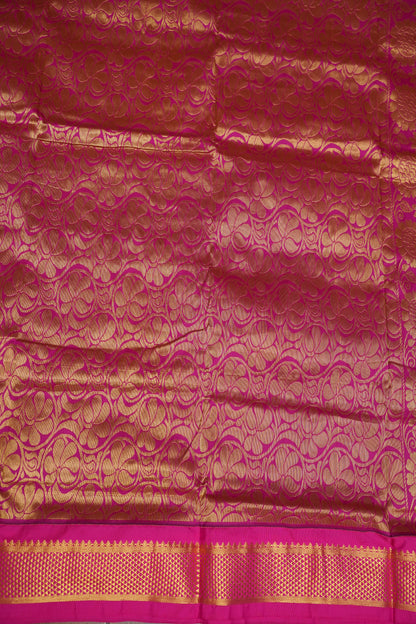 Semi Silk 9-Yard Saree with Grand Pallu & Gatti Border – Blue & Pink