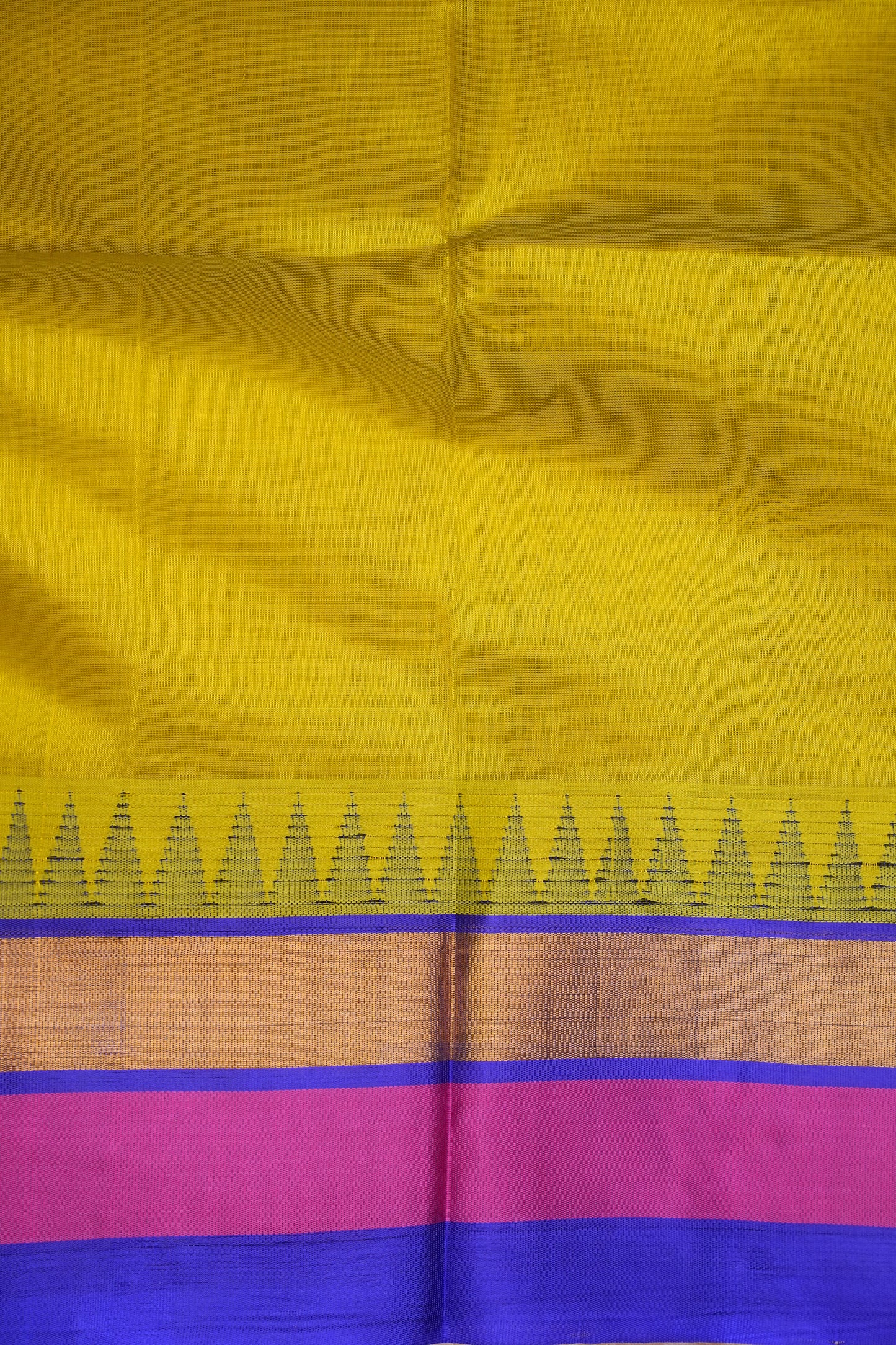 Pure Kuppadam Korvai Pattu Saree-Parrot Green and Royal Blue