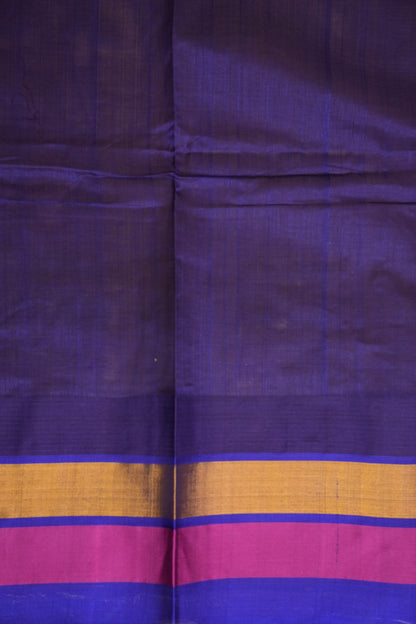 Pure Kuppadam Korvai Pattu Saree-Parrot Green and Royal Blue