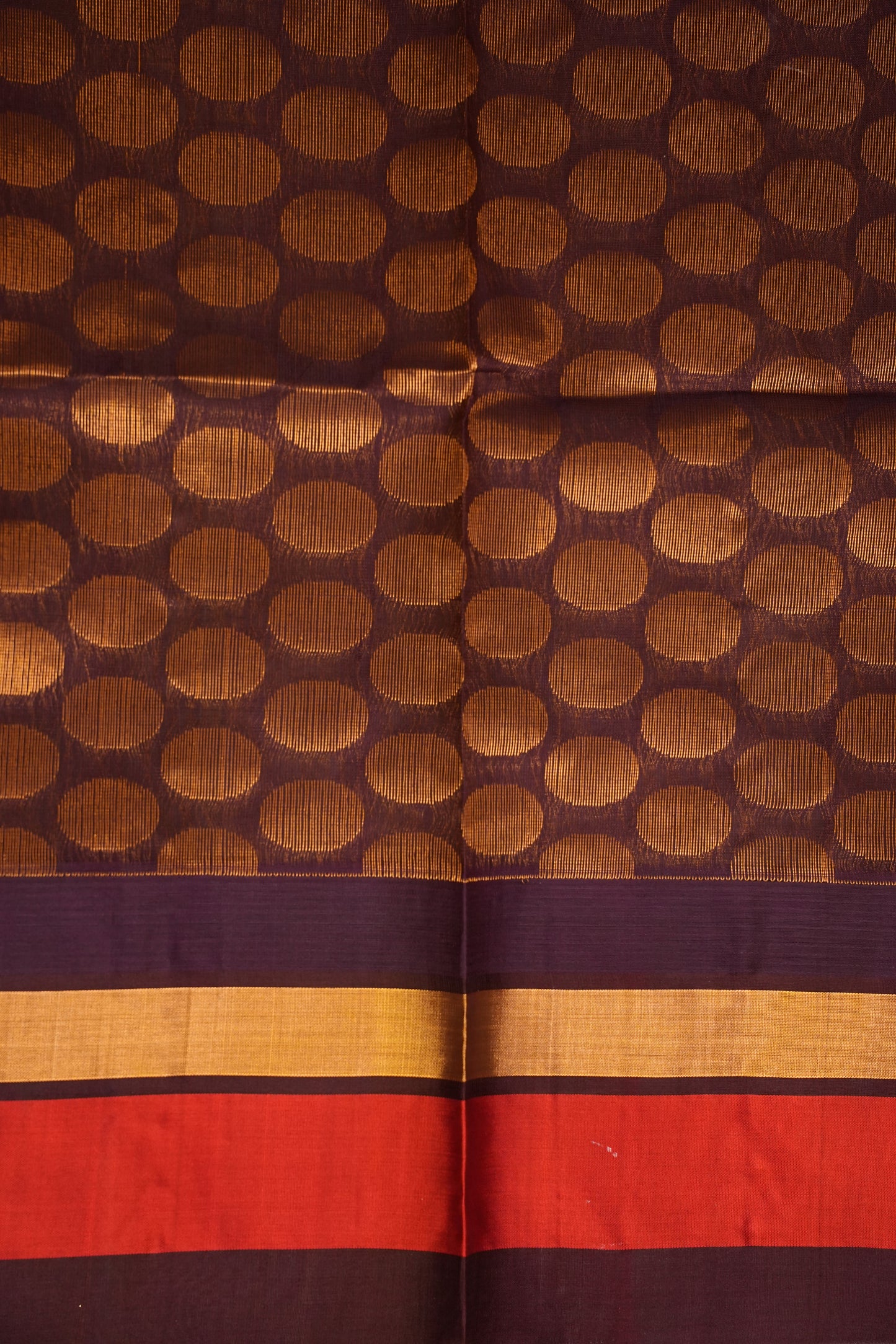Pure Kuppadam Korvai Pattu Saree-Soft Beige & Coffee