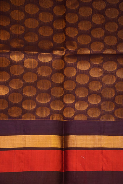 Pure Kuppadam Korvai Pattu Saree-Soft Beige & Coffee