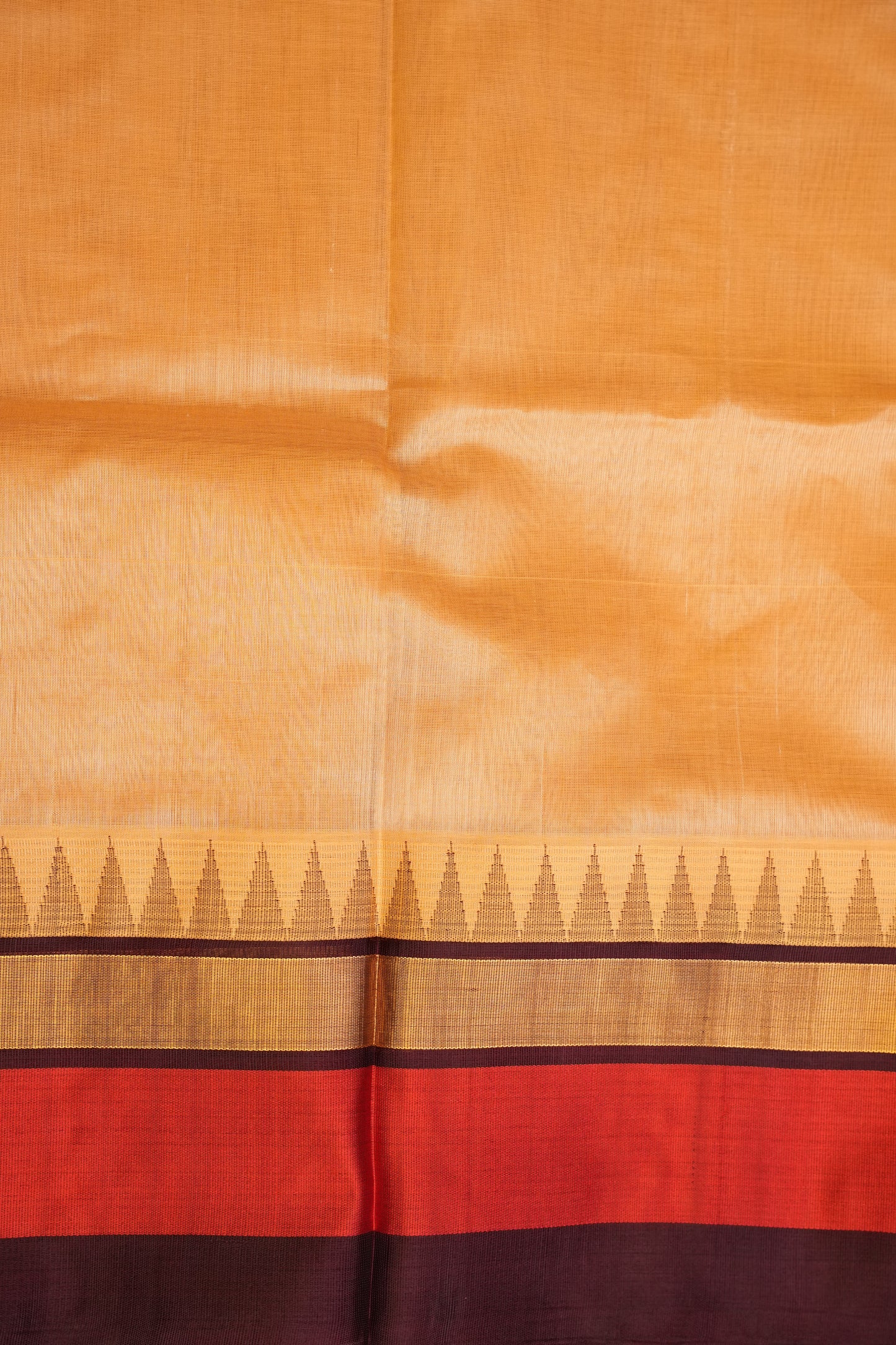 Pure Kuppadam Korvai Pattu Saree-Soft Beige & Coffee