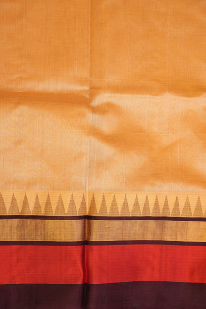 Pure Kuppadam Korvai Pattu Saree-Soft Beige & Coffee