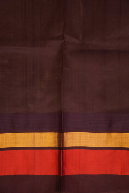 Pure Kuppadam Korvai Pattu Saree-Soft Beige & Coffee