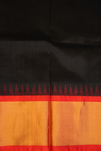 Pure Kuppadam Korvai Pattu Saree-Black & Red
