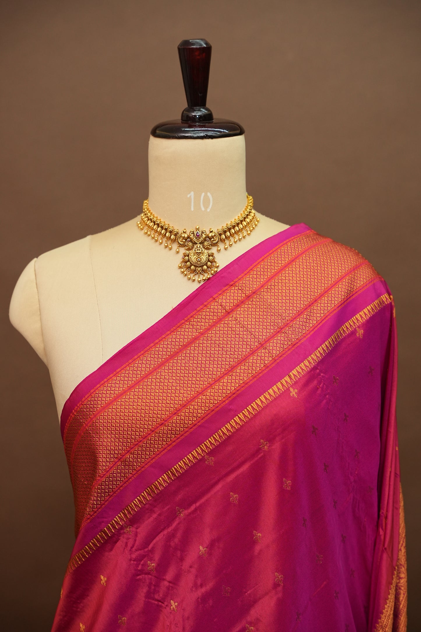 Semi Silk 9-Yard Saree with Paithani Pallu & Gatti Border – Pink