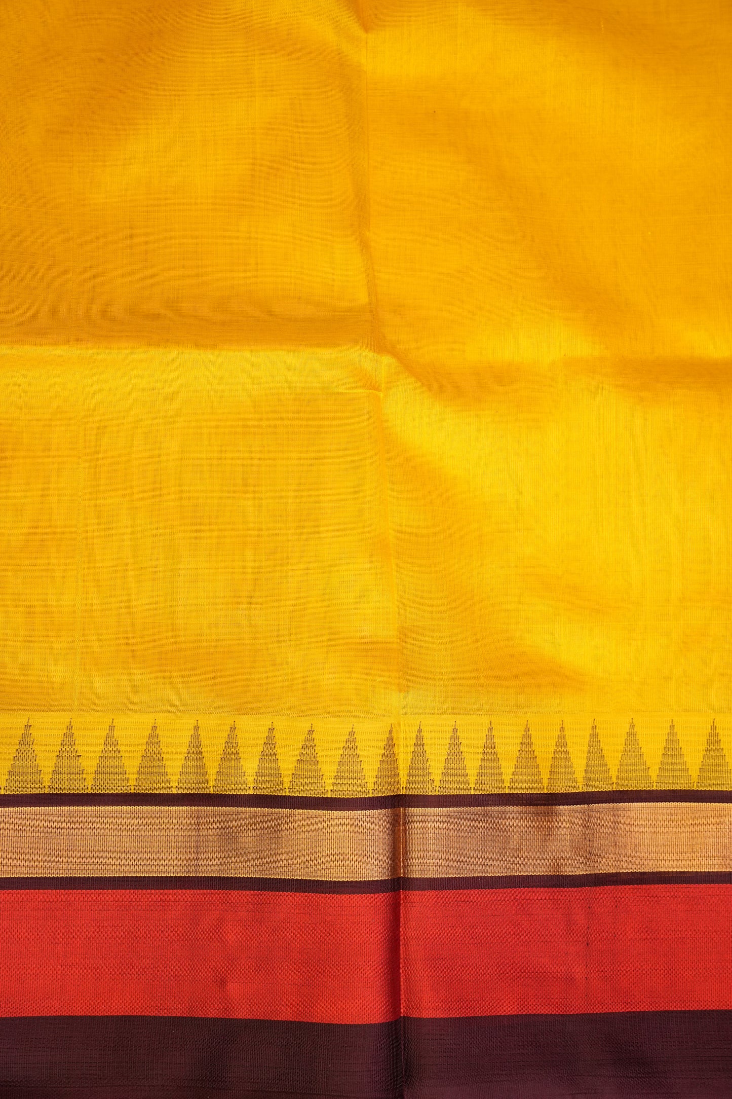 Pure Kuppadam Korvai Pattu Saree-Soft Yellow & Black