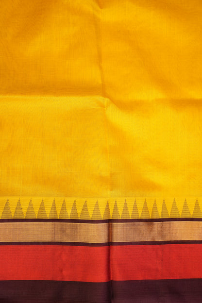 Pure Kuppadam Korvai Pattu Saree-Soft Yellow & Black