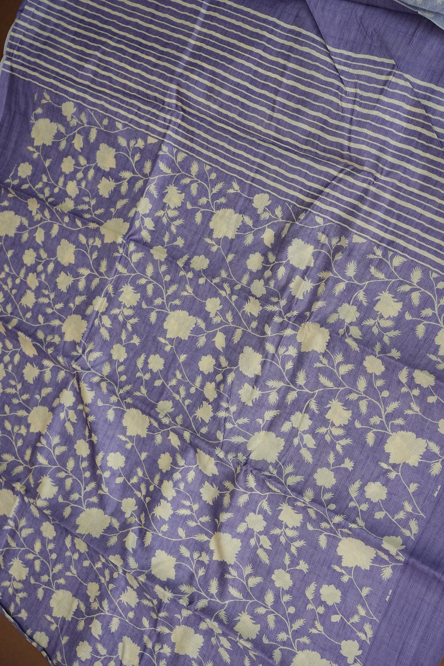 Semi Raw Silk Saree – Lavender Bloom