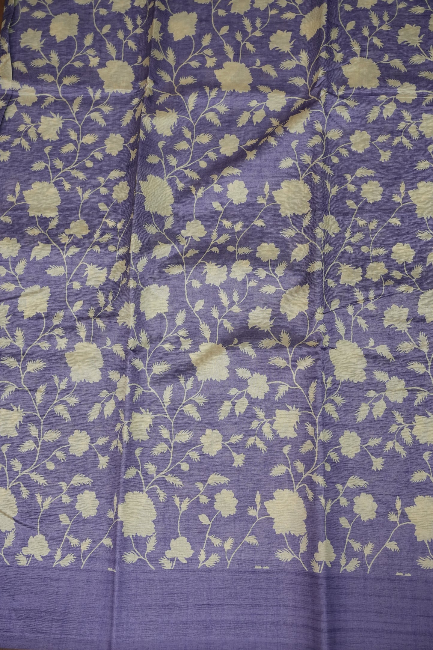Semi Raw Silk Saree – Lavender Bloom