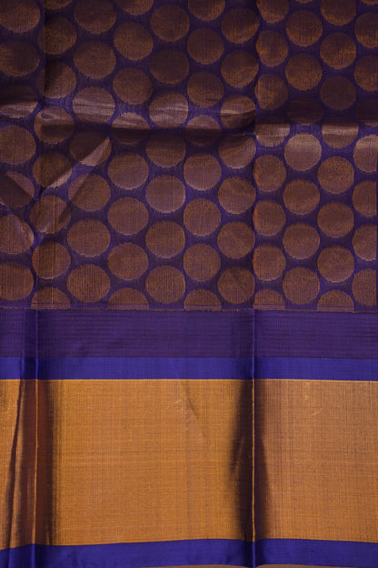 Pure Kuppadam Korvai Pattu Saree-Ivory & Royal Blue